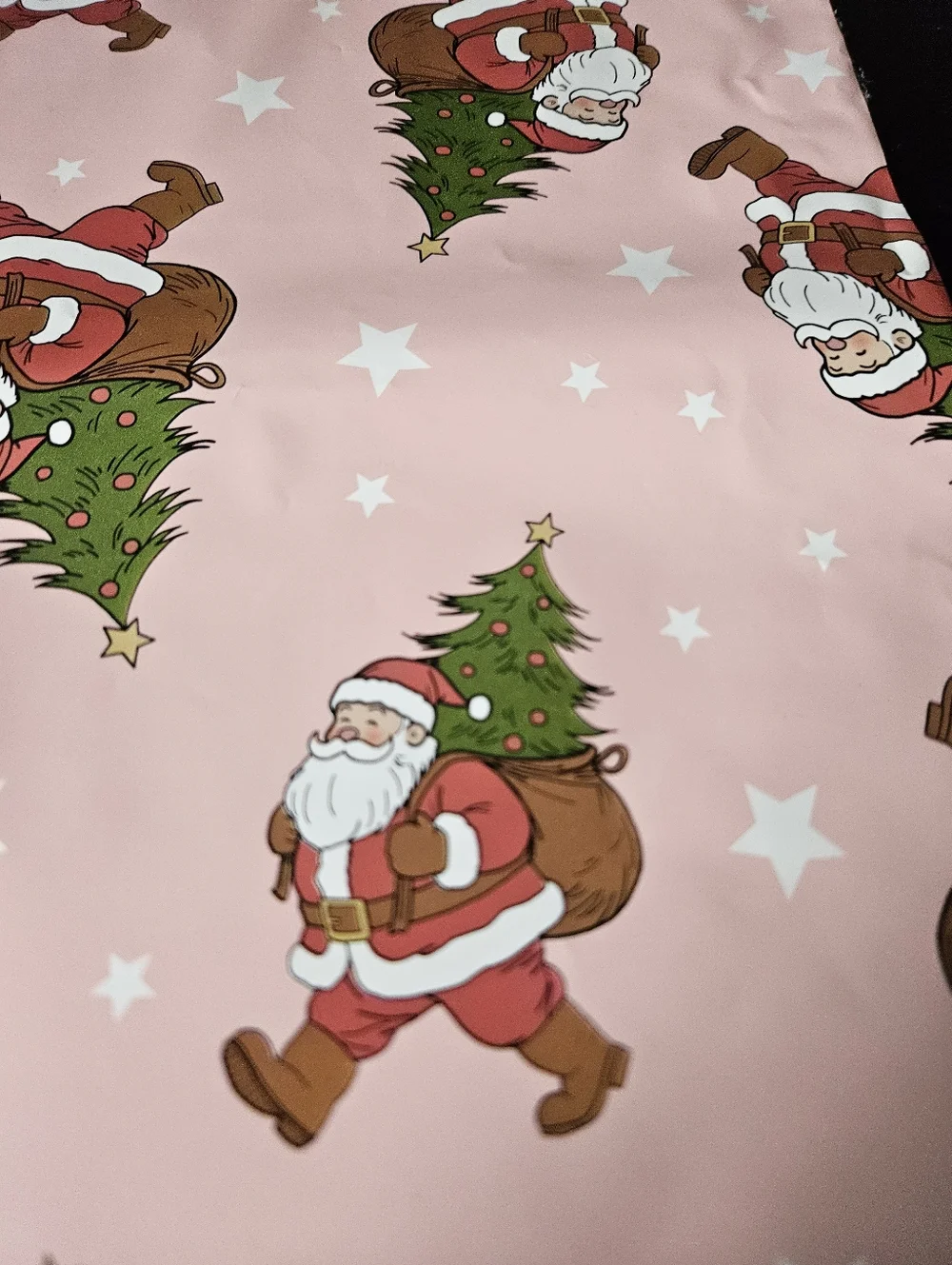 Pink Santa Claus Polymailer Bags